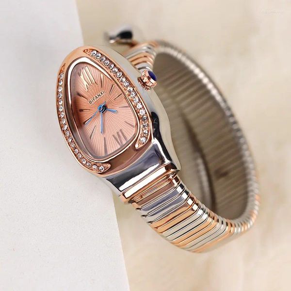 Montre-bracelettes Bracelet Diamond Snake Watches Quartz Fashion Creative Femmes Clock High Quality Gifts Relojes Para Mujer
