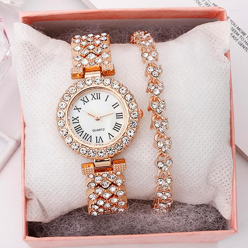 Armbanduhren Damen Kleid Gold Silber Uhr Frauen Kristall Diamant Uhren Edelstahl Uhr Femme 2023