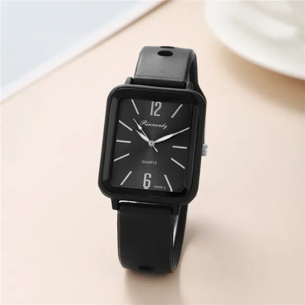Mujeres de pulsera Damas Fashion 2023 Black Square Digital Quartz Watch Store de silicona casual Strap Reloj Wall Winbatch