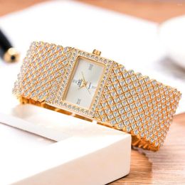 Horloges Damesmode Casual armbandhorloge Japans uurwerk Quartz Diamond roestvrijstalen band Damescadeau
