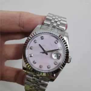 Horloges Dames Luxe Automatische Machines 36mm Zilver Shell Roze Roestvrij Staal 904L Horloge van hoge kwaliteit