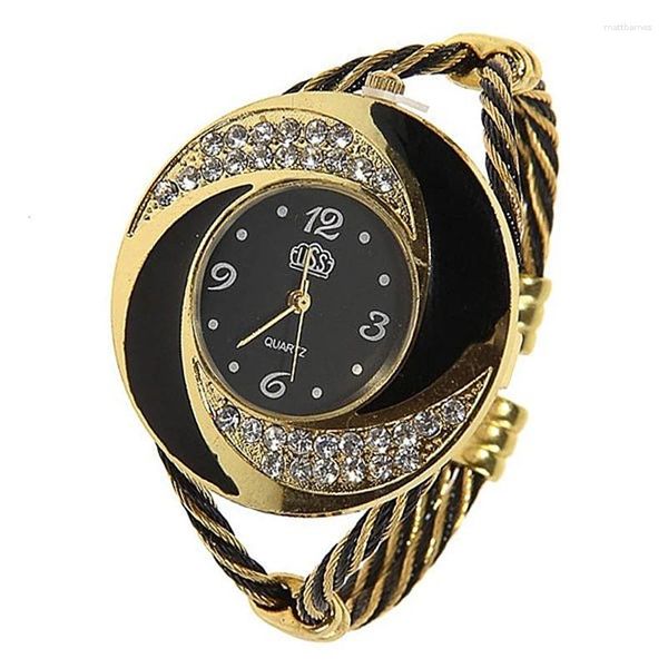 Montres-bracelets dames montre à quartz cussi strass rétro montre-bracelet femme femme mode vintage style ruban mince bande horloge