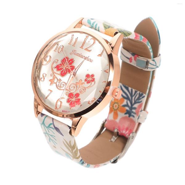 Montres-bracelets dames montre femme poignet numérique fleur table lumière luxe décontracté femmes pu femme bracelet montres