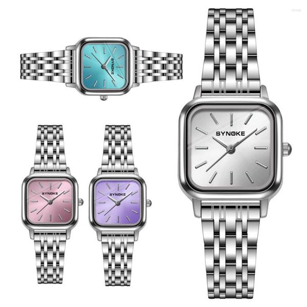 Montres-bracelets dames montres-bracelets robe couleurs Montre femmes en acier inoxydable argent horloge Montre Femme