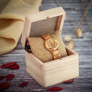 Montres-bracelets Lady Montres en bois Classique Rose Or Acier Bois Montre Bracelet Mode Personnalisé Femmes Poignet Pour Femme Cadeau