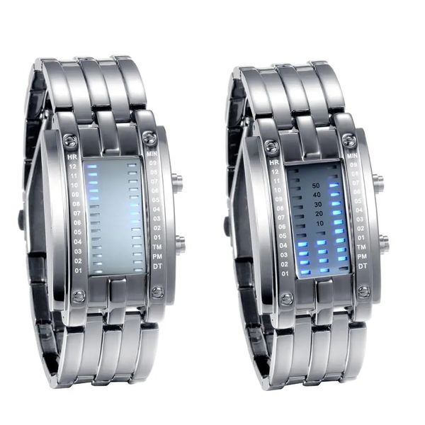 Relojes de pulsera Lancardo Sistema binario de lujo Relojes con pantalla LED para hombres y mujeres Reloj de pulsera Horas Reloj Pareja Reloj Relogio masculino 231213