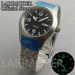 Montre-bracelets Larimoker 36mm39mm Japon 24 Jewels NH35NH36 Vis de montre masculine automatique Couronne en acier de couronne en acier