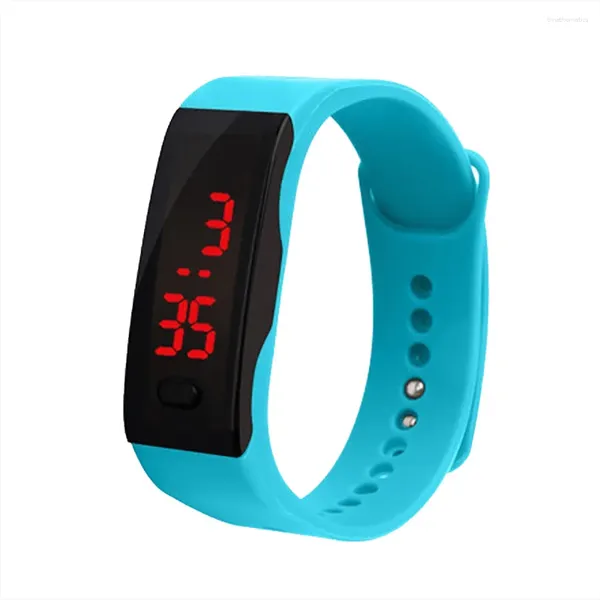 Relojes de pulsera Pantalla digital LED Reloj de pulsera Estudiante para niños Correa de silicona Deportes Electrónico Rectangular Multifuncional