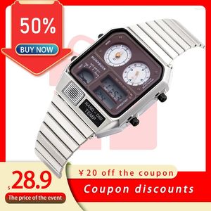 Muñecos de pulsera LED Electronic múltiples Funciones Man Digital Watch Luxury Waterproof