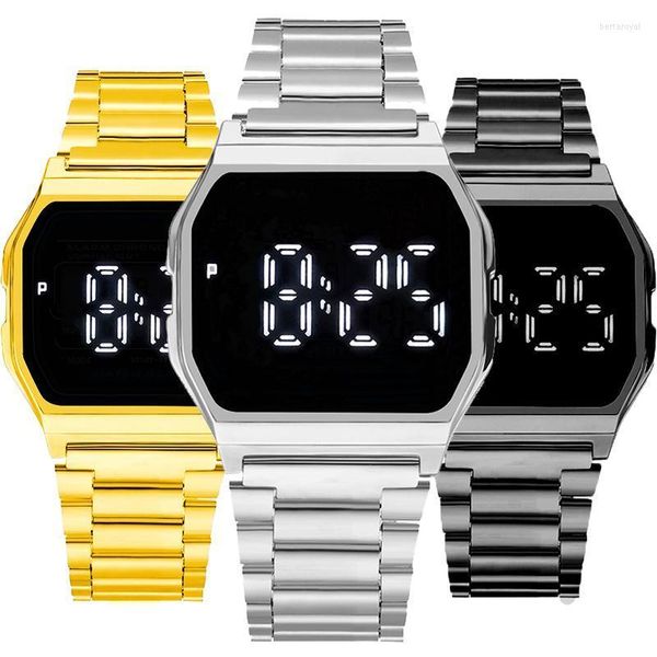 Relojes de pulsera LED Reloj táctil Mujeres Hombres Electrónico Digital Deporte Montre Femme Relogio Reloj despertador Relojes de pulsera Bert22