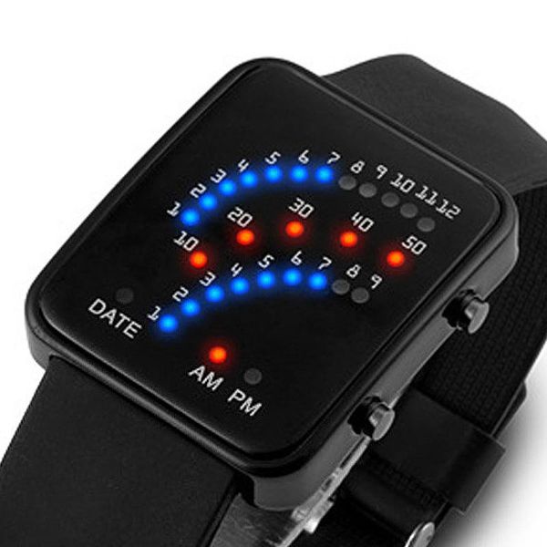 Relojes de pulsera Led Relojes Hombres Moda Dot Matrix Digital Electrónico Deportes Silicona Pareja Regalo