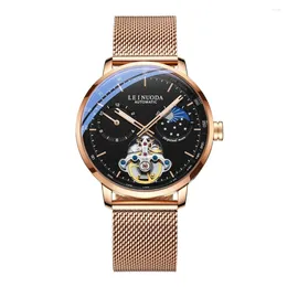 Montre-bracelets Leinuoda Mechanical Imperproof NH35 Wristwatch For Men Luxury Automatic 2024 Vendre des montres de plongée en cuir en cuir Steeldive