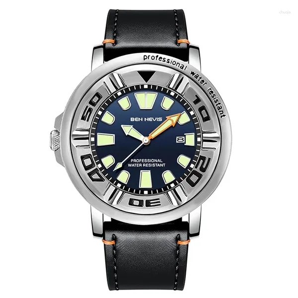 Wallwatches Leisure and Fashion Men's Watch Waterprowing Sports Sports Pointer Calendar Clock Reloj para hombres Reloj