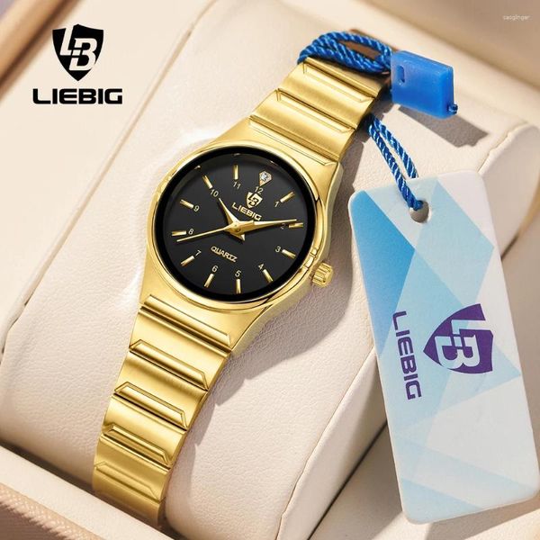 Muñecos de pulsera Liebig Fashion Japan Quartz Movimiento Mujeres Top Brand Relojes Femeninas de lujo Gold Wallwatch Girl Clock Relogio Feminino