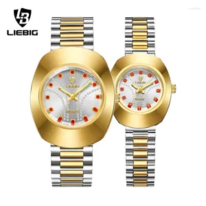 Montre-bracelets Liebig Fashion Watch Set Original Men Femmes Quartz Top Brand Femelle Termroproof Clock Regio Feminino