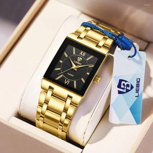 Montre-bracelets Liebig Luxury Golden Quartz For Women Ladies Fashion 30m Femme imperméable Girl Watchs Regio Feminino Clock