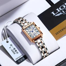 Montre-bracelettes Lige Brand Sunkta Femmes Regardez Rose Gold Top Luxury Watch Woman Quartz Termroproof Women's Wristwatch Ladies Girls Clock