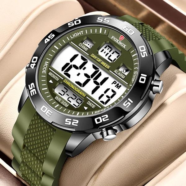 Wallwatches Lige Fashion Sports Military Watches for Men Casual Impermevia Dual exhibición Mira Top Quartz