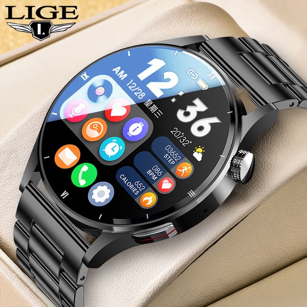 Montres-bracelets LIGE pour Huawei Watch Pro AMOLED Smart Hommes Cadran personnalisé Réponse Appel Sport Fitness Tracker Étanche Smartwatch 230802