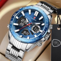 Horloges LUIK Luxe Originele Heren Sport Polshorloge Grote Quartz Staal Waterdichte Dual Display Klok Horloges Relogio Masculino Voor