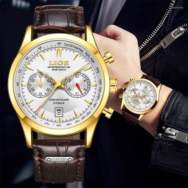 Mujeres de pulsera Lige Men Watches Sport casual Watch Cajero