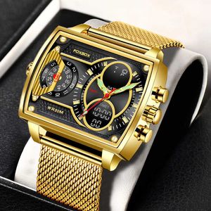 Montres-bracelets Lige montres pour hommes luxe Original or Quartz sport étanche bracelet en acier Relogio Masculino
