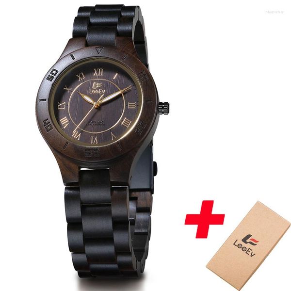 Montre-bracelettes clairs luxe quartz hommes montre la mode de bracelet en bois en bois bracelet lumineux mains de bracelet montres de bracelet