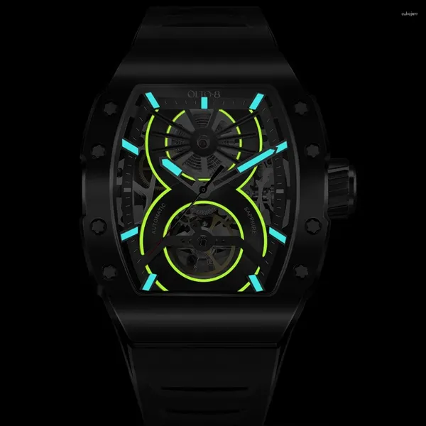 Montre-bracelets Limited Edition Automatic Watch Men Olto-8 Tonneau Mechanical Top Watches Sports Luminous Clocks 2024