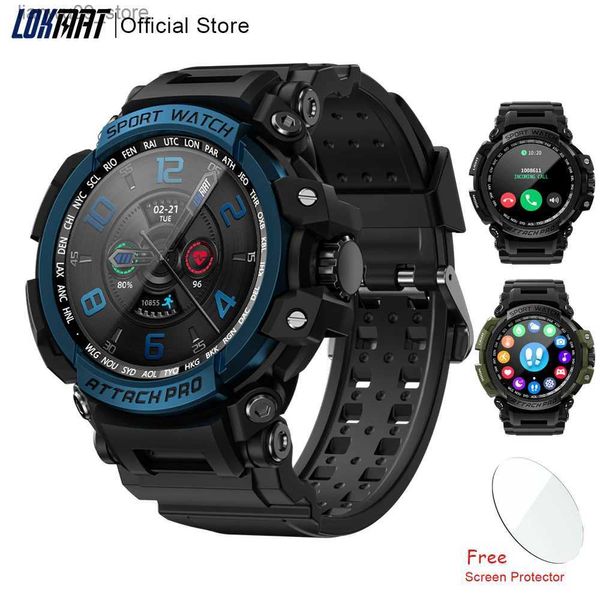 Relojes de pulsera LOKMAT Nuevo ATTACK Pro Sport Reloj inteligente Bluetooth Llamadas Relojes 5ATM Impermeable Fitness Tracker Monitor de ritmo cardíaco 2023Q231123