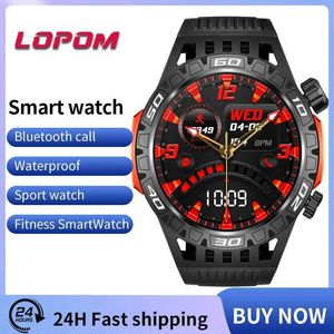 Polshorloges Lopom Smart Watch Men Sports Bluetooth Call Smart Bracelet Health Monitor SmartWatch Women 2024 Waterdichte HT22 Fitness Tracker 240423