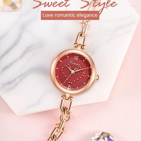 Montre-bracelettes Love Vintage Bracelet Round Small Cading Quartz Watch Ladies Affiche de bracelet imperméable Femelle Clock Luxury Gift Luxury