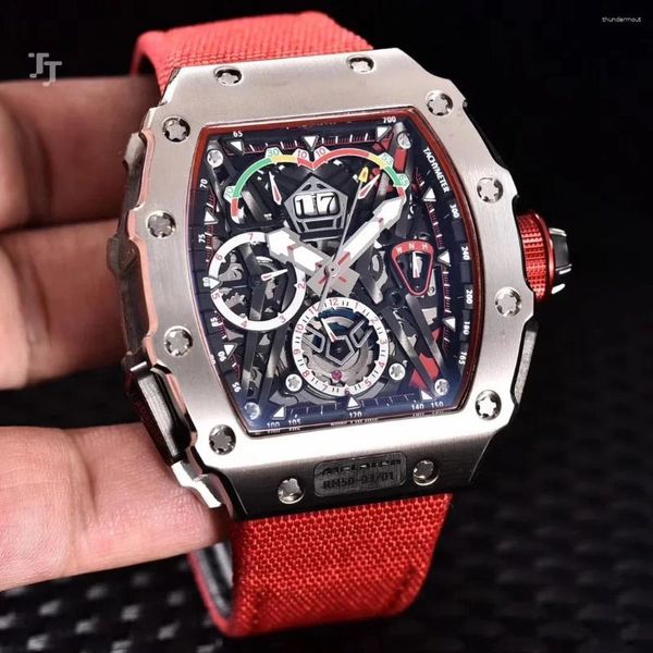 Montre-bracelets Luxury Automatic Mécanical Men Regardez en acier inoxydable Silver Rose Gold Titanium Black Red Cavas Sprp Sport Limited Edition