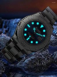 Montres-bracelets Montre automatique de luxe pour hommes mécanique saphir eau fantôme lunette militaire sport plongeur montres pour hommes lumineux GMT