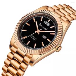 Montres-bracelets de luxe automatiques montres hommes 40mm montre de sport Top marque Miyota mécanique 100M plongeur horloges lumineuses RENAUD