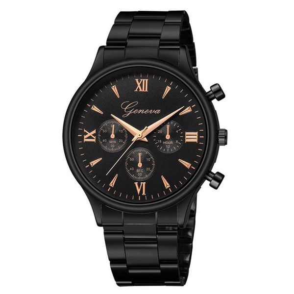 Montres-bracelets De Luxe Bracelet Noir Montres À Quartz Femmes Hommes Mode Robe Décontractée Montre-Bracelet Genève Homme Dames Horloge Hombre 2023 Montres-Bracelets