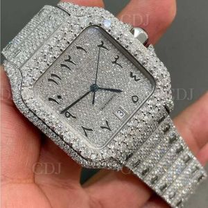 Montres-bracelets de luxe personnalisé Bling Hip Hop y montre glacée cadran plaqué or blanc Quartz laboratoire cultivé diamant montre hommes poignet