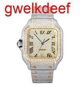Horloges Luxe op maat gemaakte Bling Iced Out-horloges Witgouden Moiss anite Diamond Watchess 5A hoogwaardige replicatie Mechanische KLJR 76DB