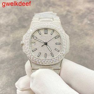 Horloges Luxe op maat gemaakte Bling Iced Out-horloges Witgouden Moiss anite Diamond Watchess 5A hoogwaardige replicatie Mechanische MTJ2 ZT6L