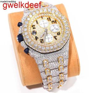 Relojes de pulsera Relojes de lujo personalizados Bling Iced Out Relojes chapados en oro blanco Moiss anite Diamond Watchess 5A Replicación de alta calidad Mecánico 49V8 9USV