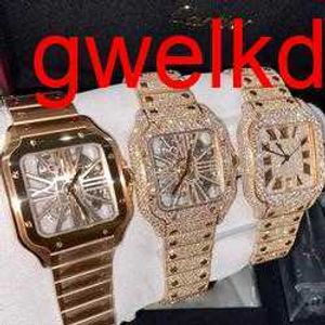 Polshorloges luxe op maat gemaakte bling iced out -horloges wit goud vergulde Moiss Anite Diamond Watchess 5A Hoge kwaliteit Replicatie Mechanisch 36JO8888001