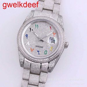 Polshorloges luxe op maat gemaakte bling iced out -horloges wit goud vergulde Moiss Anite Diamond Watchess 5A hoogwaardige replicatie Mechanische UZBL 666