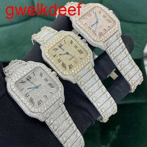Polshorloges luxe op maat gemaakte bling iced out -horloges wit goud vergulde Moiss Anite Diamond Watchess 5A Hoge kwaliteit Replicatie Mechanische MTJ88888