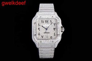 Polshorloges luxe op maat gemaakte bling iced out -horloges wit goud vergulde Moiss Anite Diamond Watchess 5A hoogwaardige replicatie mechanisch 013B MP6666
