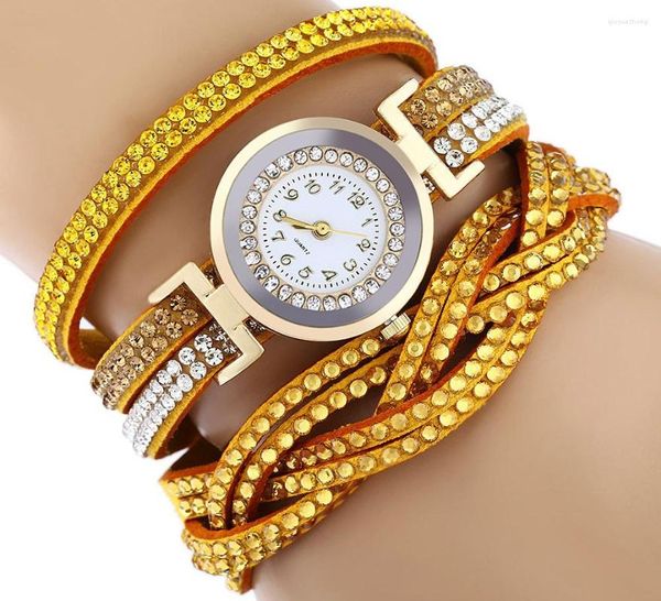 Relojes de pulsera Decoración de lujo Regalos especiales Relojes de mujer Moda Wrap Around Candado Pulsera de diamantes Lady Womans Reloj de pulsera