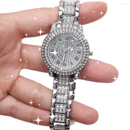 Montres-bracelets de luxe diamant gypsophile montre à quartz marque élégante costume de mode bracelet en acier montres strass alliage dames montre-bracelet horloge