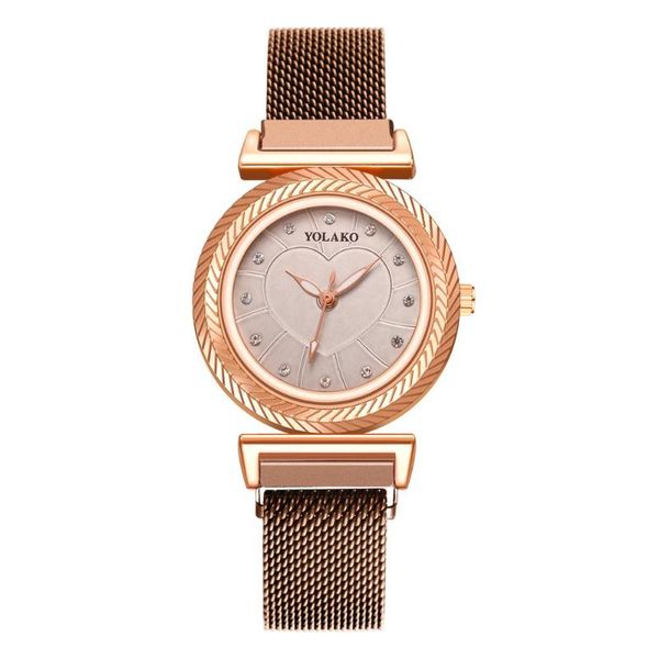 Relojes de pulsera Reloj de diamantes de lujo para mujer Creatividad Moda Imán Hebilla Correa de malla Reloj de cuarzo femenino Regalos elegantes para damas