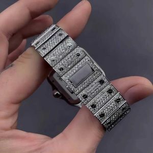 Polshorloges luxe diamant dames kijkt zakelijk roestvrij staal kwarts polshorloge meisjes jongen casual zilveren armband pols horloge montre d240417