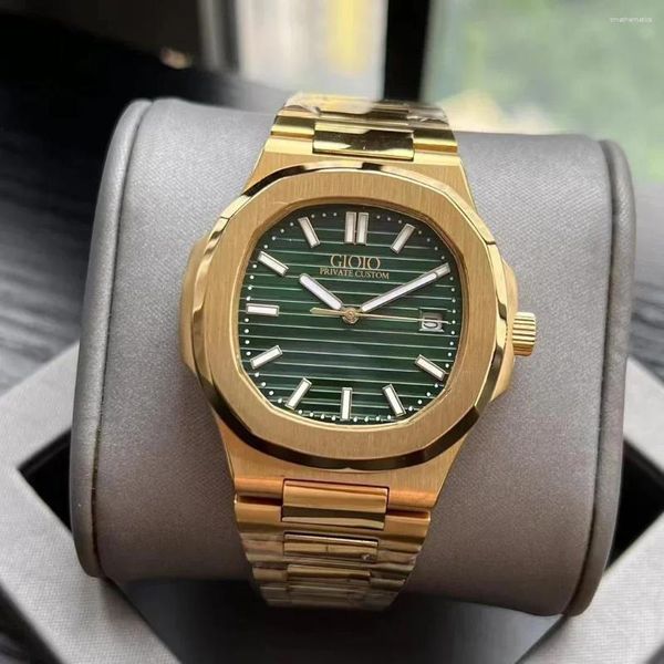 Montre-bracelets Luxury Elegant Mens Automatic Mechanical Watch 5711 Simple 904L Calendrier en acier inoxydable Silver Jaune Gol Bleu vert