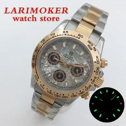 Montre-bracelets Luxury Fashion 39 mm Quartz Chronograph Business Watch for Men Vk63 Mouvement Sapphire Crystal Calan Gray Silver Rose Gold