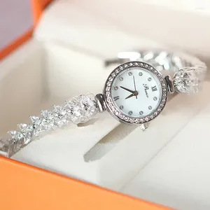 Relojes de pulsera Moda de lujo Sirena Hueso Cuarzo Diamante Reloj para mujer Relojes para mujeres Relojes simples Reloj impermeable Pulsera Cadenas Reloj